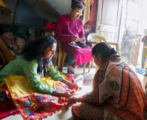 Odisha's famous applique work on women's apparel visit places with Rema Kumar
