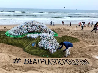 Odisha sand artist Sudarsan sculpts 'Biggest Sand Turtle' on World Environment Day