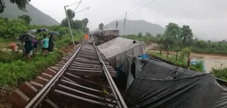 Flash floods in Odisha: Railway track washed away near Ambodala Station
