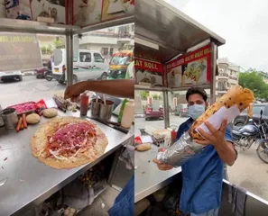 Finish this Delhi food stall's 10 kg roll and win Rs 20,000. But there's a catch [Watch]