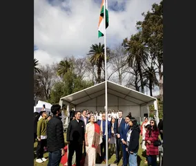 Shabana Azmi hoists the Tricolour in Melbourne to celebrate Independence Day