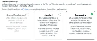 X introduces Sensitivity Settings, Enhanced Blocklist for advertisers
