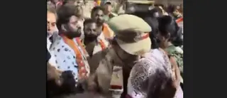 Woman ASI suspended for hugging BJP's Hyderabad LS seat candidate