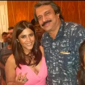 Ektaa R. Kapoor with sr journalist Chaitanya Padukone