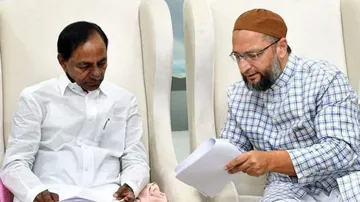 KCR and Asaduddin Owaisi 