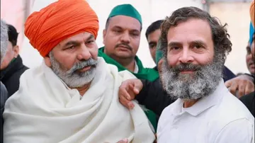 RakeshTikait and Rahul Gandhi