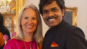 PK Mahanandia with wife