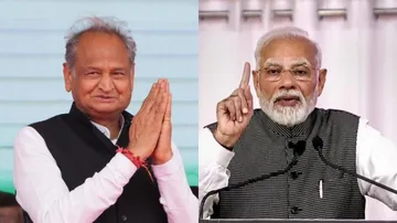 Ashok Gehlot and Narendra Modi 