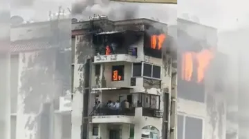 Fire breaks out at an apartment in Delhi