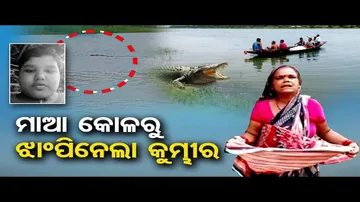 ମା’ ଆଖି ଆଗରେ ପୁଅକୁ ଟାଣି ନେଲା କୁମ୍ଭୀର