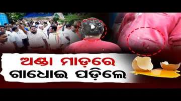 ଅଣ୍ଡା ମାଡ଼ରେ ଗାଧୋଇ ପଡ଼ିଲେ