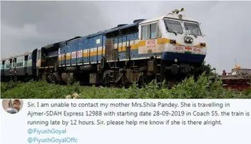 ଟ୍ରେନ୍‌ରେ ଥିବା ମା’ଙ୍କ ସହ ଯୋଗାଯୋଗ ହୋଇପାରୁନଥିଲା, ଟ୍ୱିଟ୍‌ ଦ୍ୱାରା ଯୁବକଙ୍କୁ ସାହାଯ୍ୟ କଲା ରେଳବାଇ