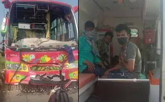 ପ୍ରବାସୀଙ୍କୁ ନେଇ ଯାଉଥିବା ବସ୍‌କୁ ଧକ୍କା ଦେଲା ଟ୍ରକ୍‌