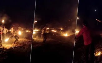 `ଭାଗ୍‌ କରୋନା ଭାଗ୍‌' ଅଭିଯାନ, ହାତରେ ନିଆଁ ହୁଳା ଧରି ଦୌଡିଲେ ଗ୍ରାମବାସୀ