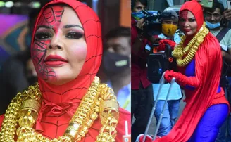 ସ୍ପାଇଡର ମ୍ୟାନ୍‌ ସାଜିଲେ ରାଖୀ