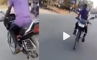 ବାଧିଲା ତେଲ ଦର; ନିଜ ବାଇକ୍‌କୁ ସାଇକେଲ କରିଦେଲେ ଯୁବକ, ଦେଖନ୍ତୁ ଭିଡିଓ