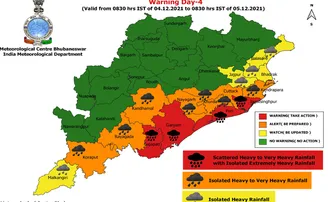 ଚାରି ଜିଲ୍ଲାକୁ ରେଡ୍‌ ୱାର୍ଣ୍ଣିଂ; ପ୍ରବଳ ବର୍ଷିବ
