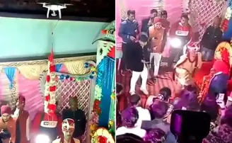 ଡ୍ରୋନରେ ଆସୁଥିଲା ବରଣମାଳା, ତାଣ୍ଡବ ରୂପ ଦେଖାଇଲେ ବର! ଭିଡିଓ ଭାଇରାଲ୍