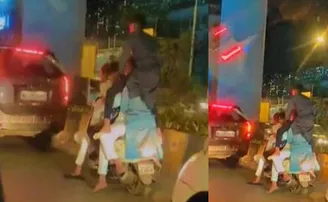 ଚୁଲିକି ଗଲା ଟ୍ରାଫିକ ନିୟମ, ଗୋଟିଏ ସ୍କୁଟିରେ ୬ ଜଣ