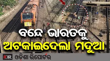 ବନ୍ଦେ ଭାରତକୁ ଅଟକାଇଦେଲା ମଦୁଆ  | Odisha Reporter