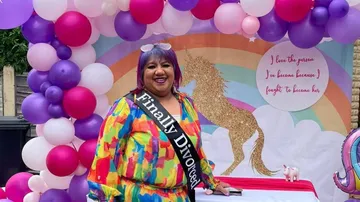 Woman throw divorce party