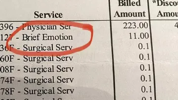 Money taken from the patient for crying