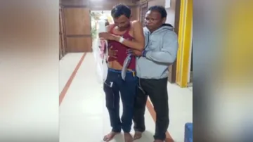 cutting palm was taken to a hospital