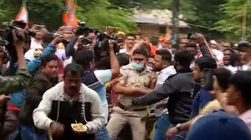 BJP protest at bhubaneswar