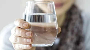 Drinking glass of water