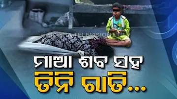 small girl stay with dead mother