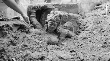 Mahisamardini Idol Emerges During ASI Dig In Sari Temple 