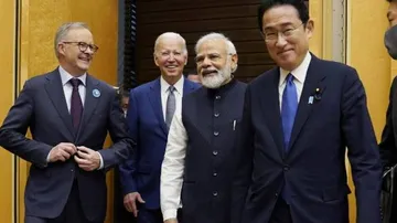 Prime Minister Narendra Modi with (from left) Australia Prime Minister Anthony Albanese, US Presiden