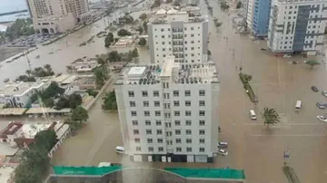 The flood in UAE was caused by heavy rain on Thursday.