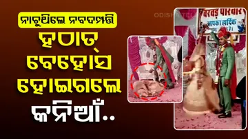 Newly-wed bride collapses 