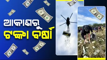 Watch: Czech influencer drops 1 million Dollars from helicopter