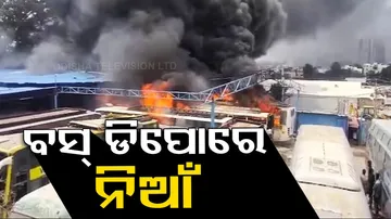 Fire In Bus Depot