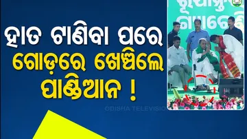 Viral Video: VK Pandian Kicking The Leg Of CM Naveen With his Feet