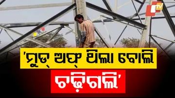 Youth Climbs Atop Electric Tower 
