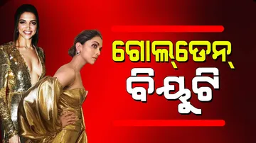 Deepika padukone shared sizzling pictures in golden outfit