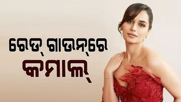 Former miss world Manushi Chillar shared pictures in a red gown