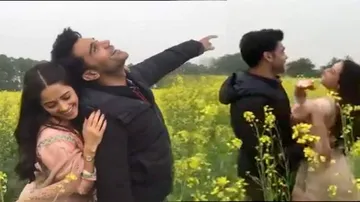 ରୋମାଣ୍ଟିକ୍‌ ଅନ୍ଦାଜ୍‌ରେ ସୋରିଷ କ୍ଷେତରେ ନଜର ଆସିଲେ ରାଜକୁମାର-ନୁସରତ୍‌‌