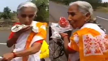 ବୈଷ୍ଣୋ ଦେବୀଙ୍କ ଦର୍ଶନ ପାଇଁ ସାଇକେଲ ଧରି ୨୨ଶହ କିଲୋମିଟର ଯାତ୍ରା କଲେ ୬୮ ବର୍ଷୀୟା ମହିଳା