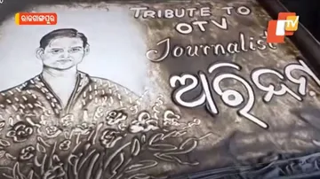 Rajgangpur Man Pays Tribute To Arindam Das Through Sand Animation
