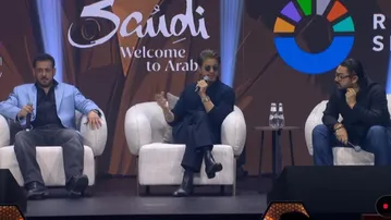 Khan Trio in Riyadh: Salman, Shah Rukh, and Aamir reunite on stage, showcasing camaraderie & mutual respect; watch