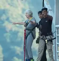 82-year-old woman takes plunge at India’s highest bungee jump