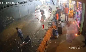Caught on camera: Firecracker explosion leaves rider and pillion injured in Cuttack