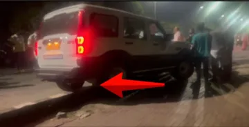 Bhubaneswar Nayapalli Police official’s car loses control, crashes into roadside shop