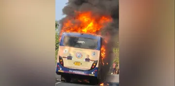 Fire in OSRTC Bus