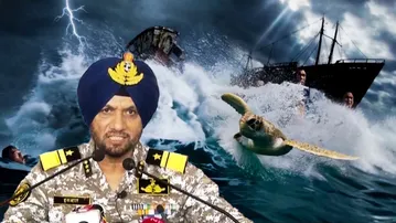Coast Guard IG Iqbal Singh Chauhan and AI Pic