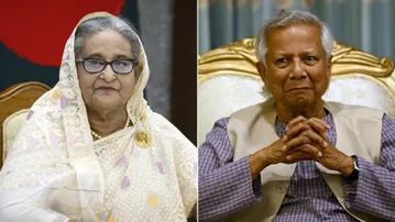 Sheikh Hasina(Left) and Muhammad Yunus(Right)